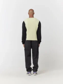 Contrast Panel Wool Cardigan