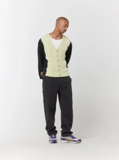 Contrast Panel Wool Cardigan