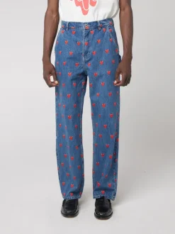 Eu Logo Pattern Denim Pants