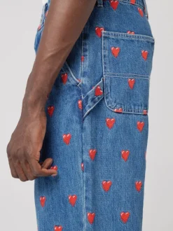 Eu Logo Pattern Denim Pants