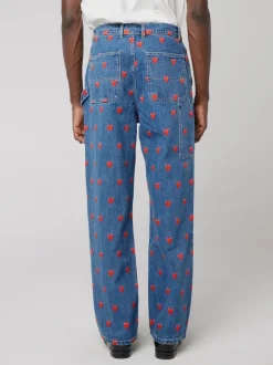 Eu Logo Pattern Denim Pants