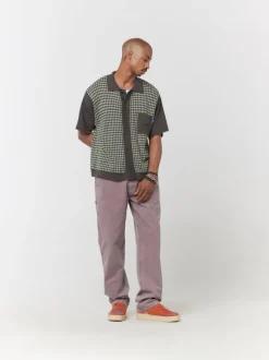Knit Crochet Short Sleeve Button Down